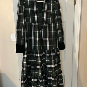 Tuckernuck Green and Black Plaid Maxi Dress